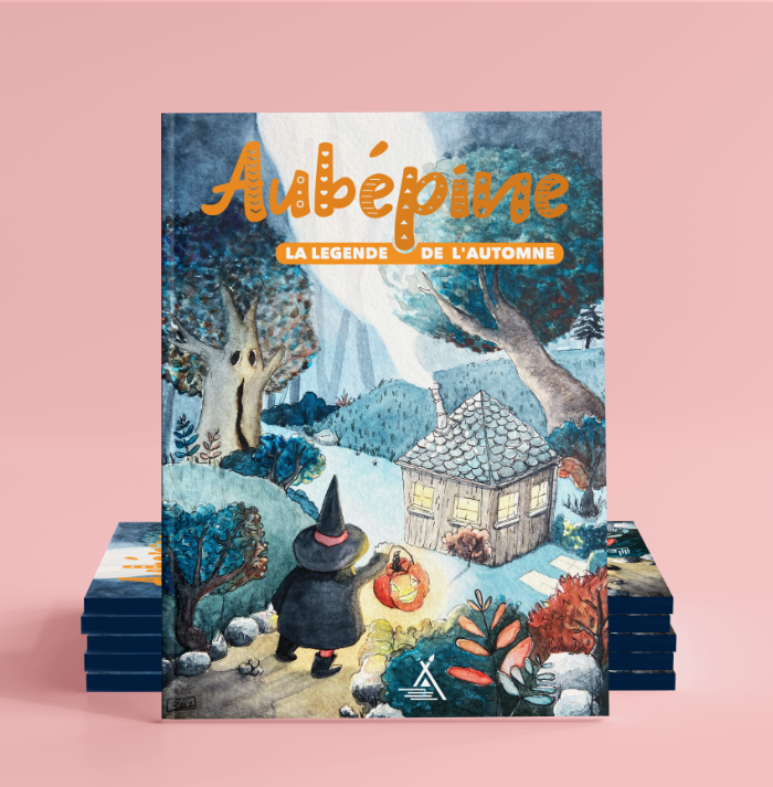 Livre pour enfant sur la sorcière Aubépine et sa légende de l'automne