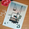 Affiche ski montagne