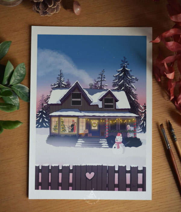 Affiche illustrée Maison d'hiver – Image 4