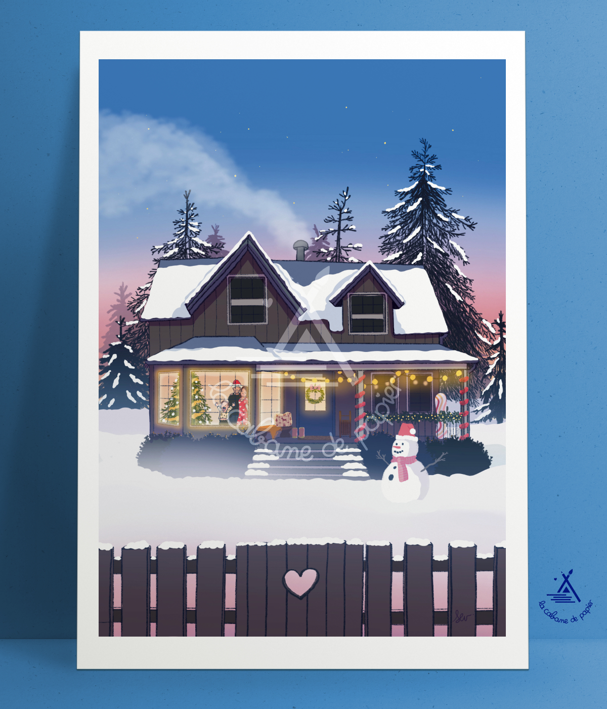 affiche maison d'hiver
