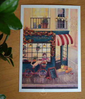 Affiche illustrée Librairie d'automne