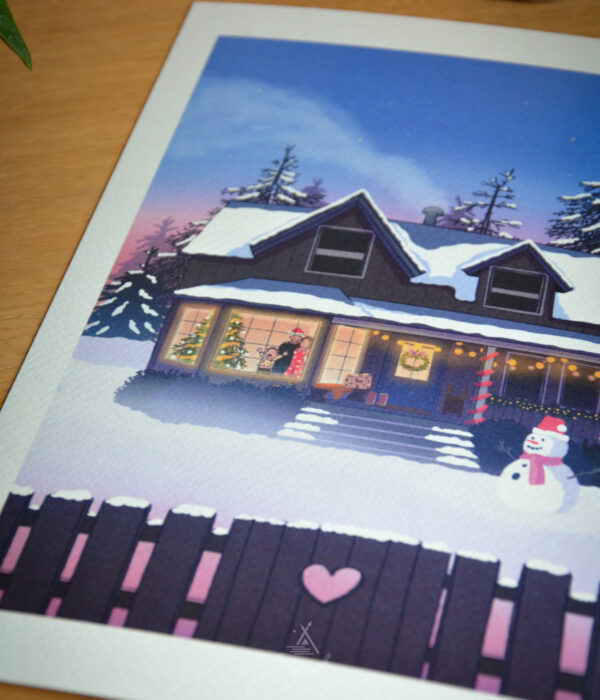 Affiche illustrée Maison d'hiver – Image 3