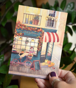 carte illustrée Librairie d'automne
