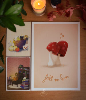 lot affiche et cartes d'automne